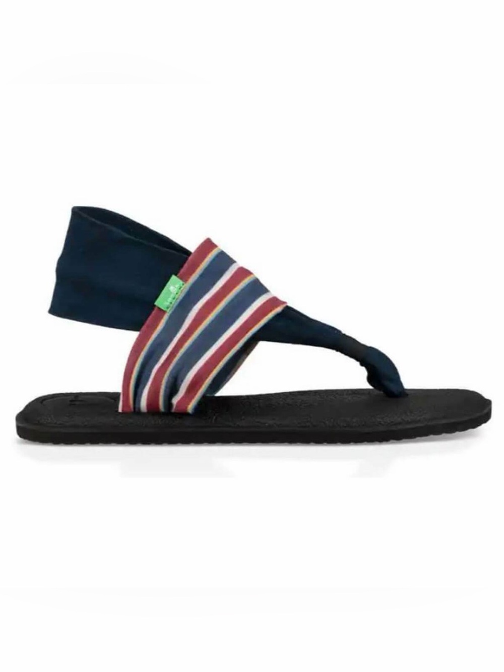 Sanuk Yoga Sling 2 Sand Harbor Navy print striped stretch fabric size 9